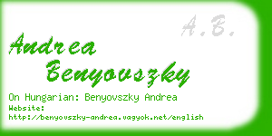 andrea benyovszky business card